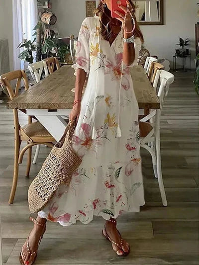 Sienna| Bohemisk Maxiklänning med Smickrande Passform