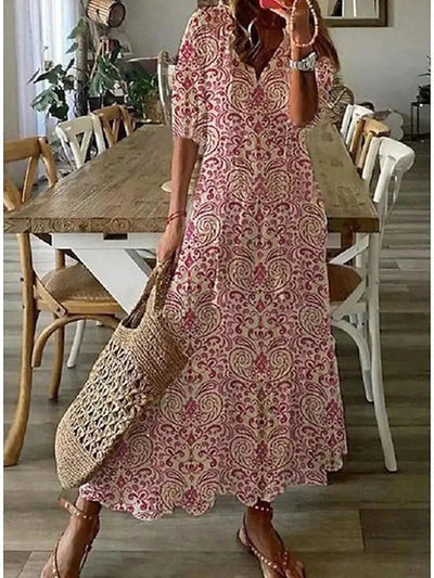 Sienna| Bohemisk Maxiklänning med Smickrande Passform